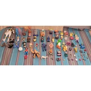 Huge Lot Of 69 Random Toys, Action Figures and accessories Pre-owned Loose DC